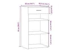Aparador cómoda cómoda armario mueble de almacenamiento organizador cocina salón salón Sonoma 50 x 42,5 x 93 cm madera contrachapada marrón 02_0031577