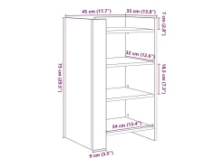 Aparador cómoda cómoda armario mueble organizador cocina salón salón Sonoma 45 x 35 x 75 cm madera contrachapada gris 02_0036365