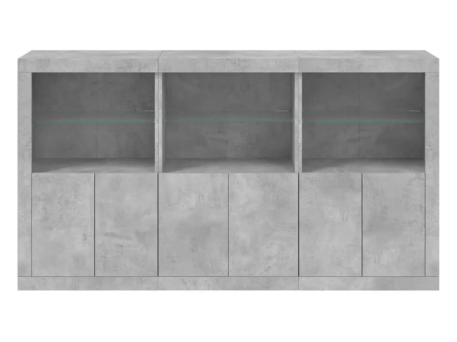 Aparador cómoda cómoda armario mueble organizador cocina salón salón con luces LED 181,5 x 37 x 100 cm gris 02_0029985