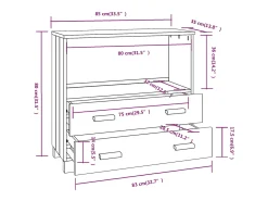 Aparador cómoda cómoda armario mueble organizador cocina salón luz 85 x 35 x 80 cm madera maciza de pino gris 02_0032160