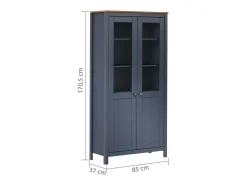 Aparador cómoda cómoda armario mueble organizador cocina salón Hill 85 x 37 x 170,5 cm madera maciza de pino gris 02_0035676