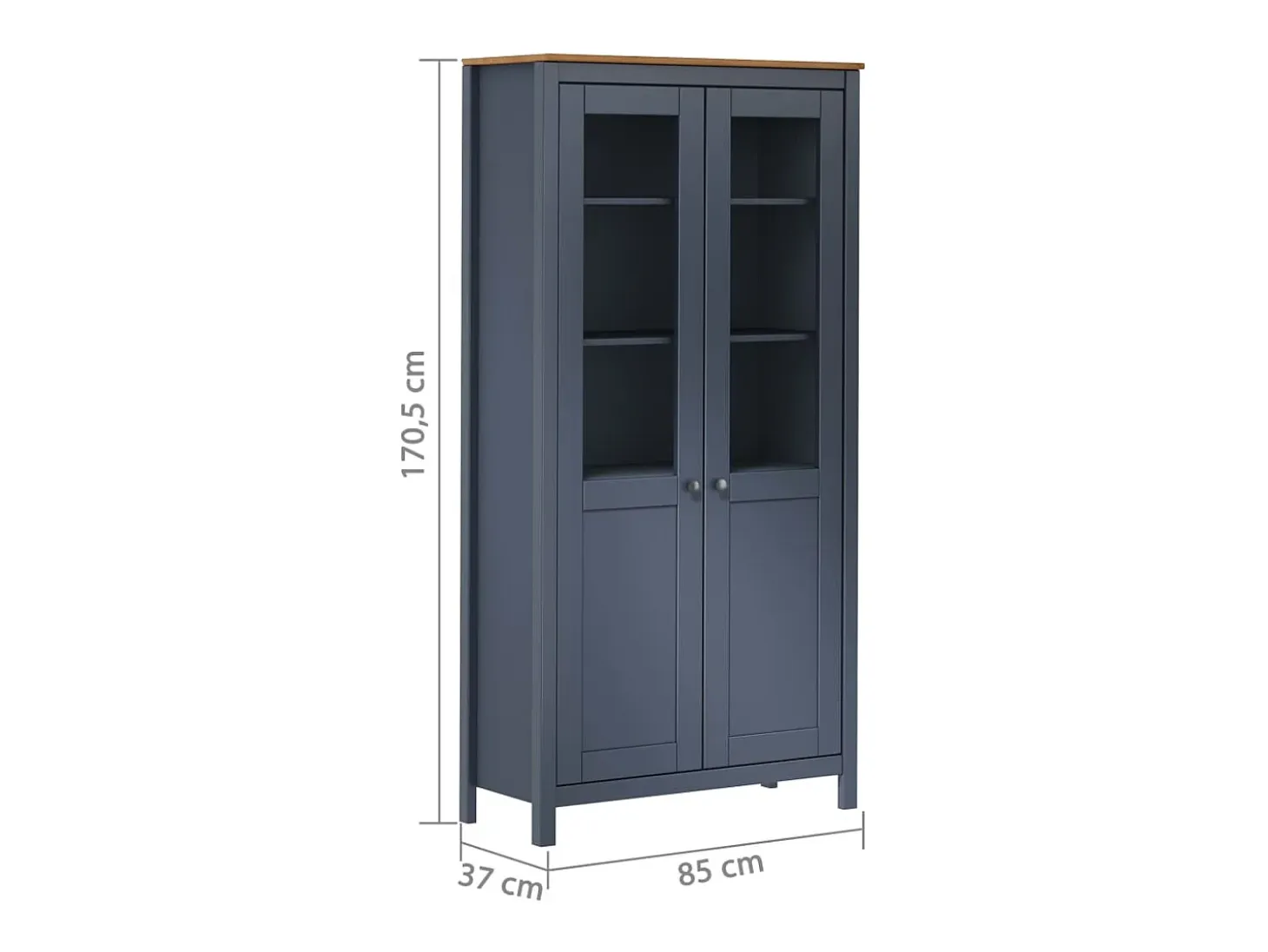 Aparador cómoda cómoda armario mueble organizador cocina salón Hill 85 x 37 x 170,5 cm madera maciza de pino gris 02_0035676
