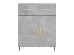 Aparador cómoda cómoda armario mueble organizador cocina salón salón alto 69,5 x 34 x 180 cm madera contrachapada gris 02_0034669