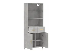 Aparador cómoda cómoda armario mueble organizador cocina salón salón alto 69,5 x 34 x 180 cm madera contrachapada gris 02_0034669