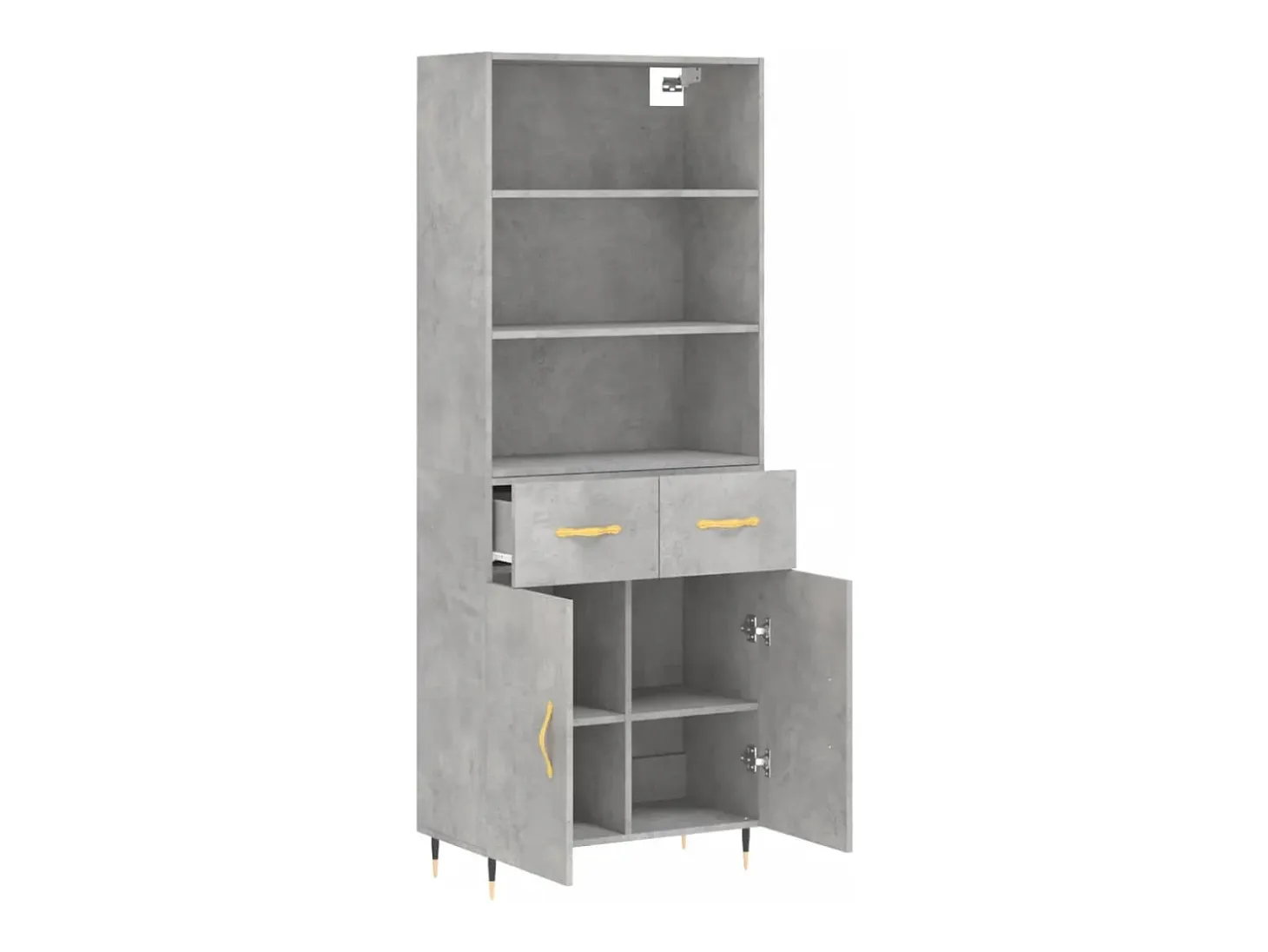 Aparador cómoda cómoda armario mueble organizador cocina salón salón alto 69,5 x 34 x 180 cm madera contrachapada gris 02_0034669