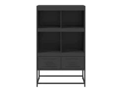 Aparador cómoda cómoda armario mueble organizador cocina salón salón alto 68 x 39 x 111,5 cm acero negro 02_0034962