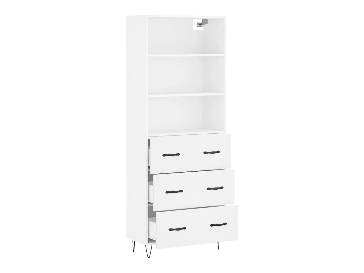 Aparador cómoda cómoda armario mueble organizador cocina salón salón alto 69,5 x 34 x 180 cm madera contrachapada blanco 02_0032732