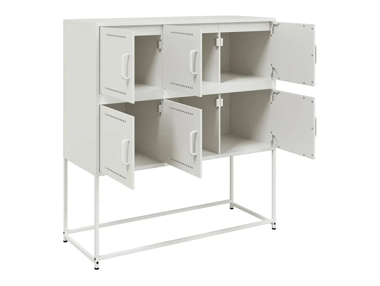 Aparador cómoda cómoda armario mueble organizador cocina salón salón 100,5 x 39 x 107 cm acero blanco 02_0030143