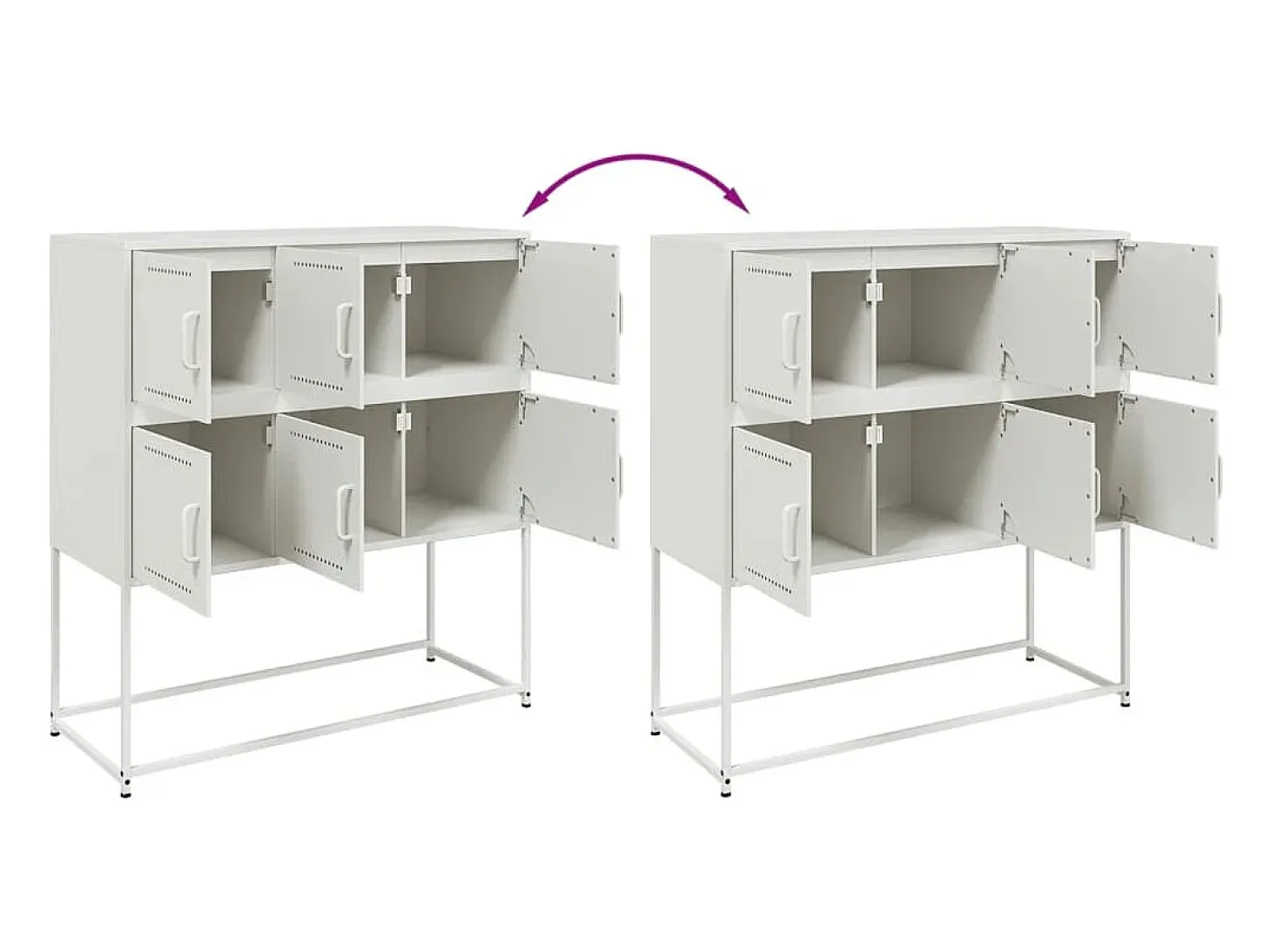 Aparador cómoda cómoda armario mueble organizador cocina salón salón 100,5 x 39 x 107 cm acero blanco 02_0030143