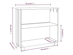 Aparador cómoda cómoda armario mueble organizador cocina salón oscuro 85 x 35 x 80 cm madera maciza de pino gris 02_0032168