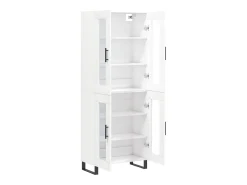 Aparador cómoda cómoda armario mueble organizador cocina salón salón alto 69,5 x 34 x 180 cm madera contrachapada blanco 02_0032627