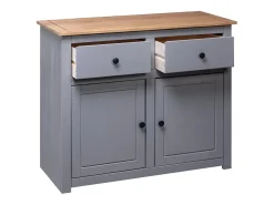 Aparador cómoda cómoda armario mueble organizador cocina salón salón 93 x 40 x 80 cm Pino macizo Surtido Panamá gris 02_0031810