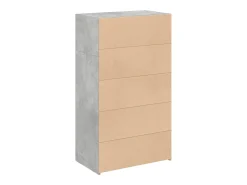 Aparador cómoda cómoda armario mueble organizador cocina salón salón alto 70 x 41 x 124 cm madera contrachapada gris 02_0034714