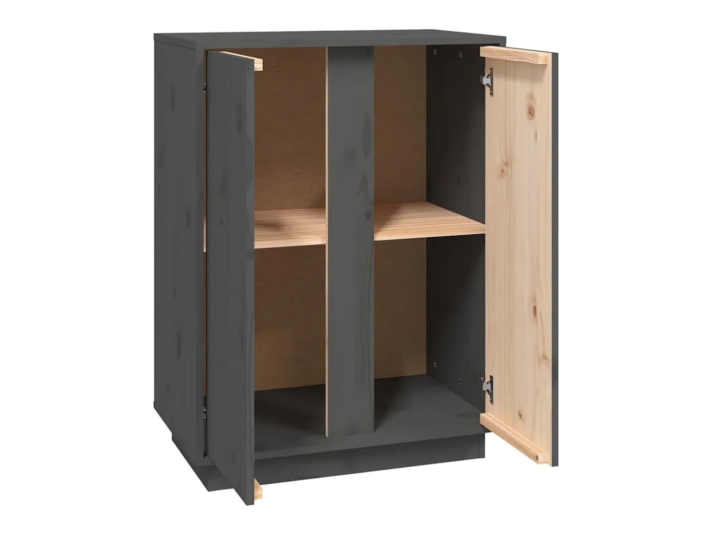 Aparador cómoda cómoda armario mueble organizador cocina salón salón 60 x 35 x 80 cm madera maciza de pino gris 02_0031797