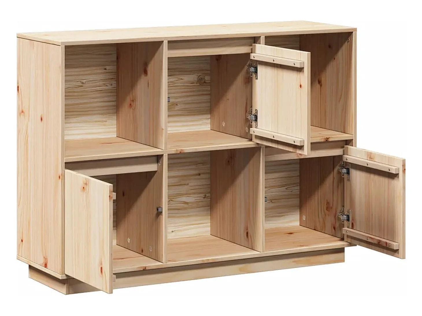 Aparador cómoda cómoda armario mueble organizador cocina salón salón 110,5 x 35 x 80 cm madera maciza de pino marrón 02_0029507