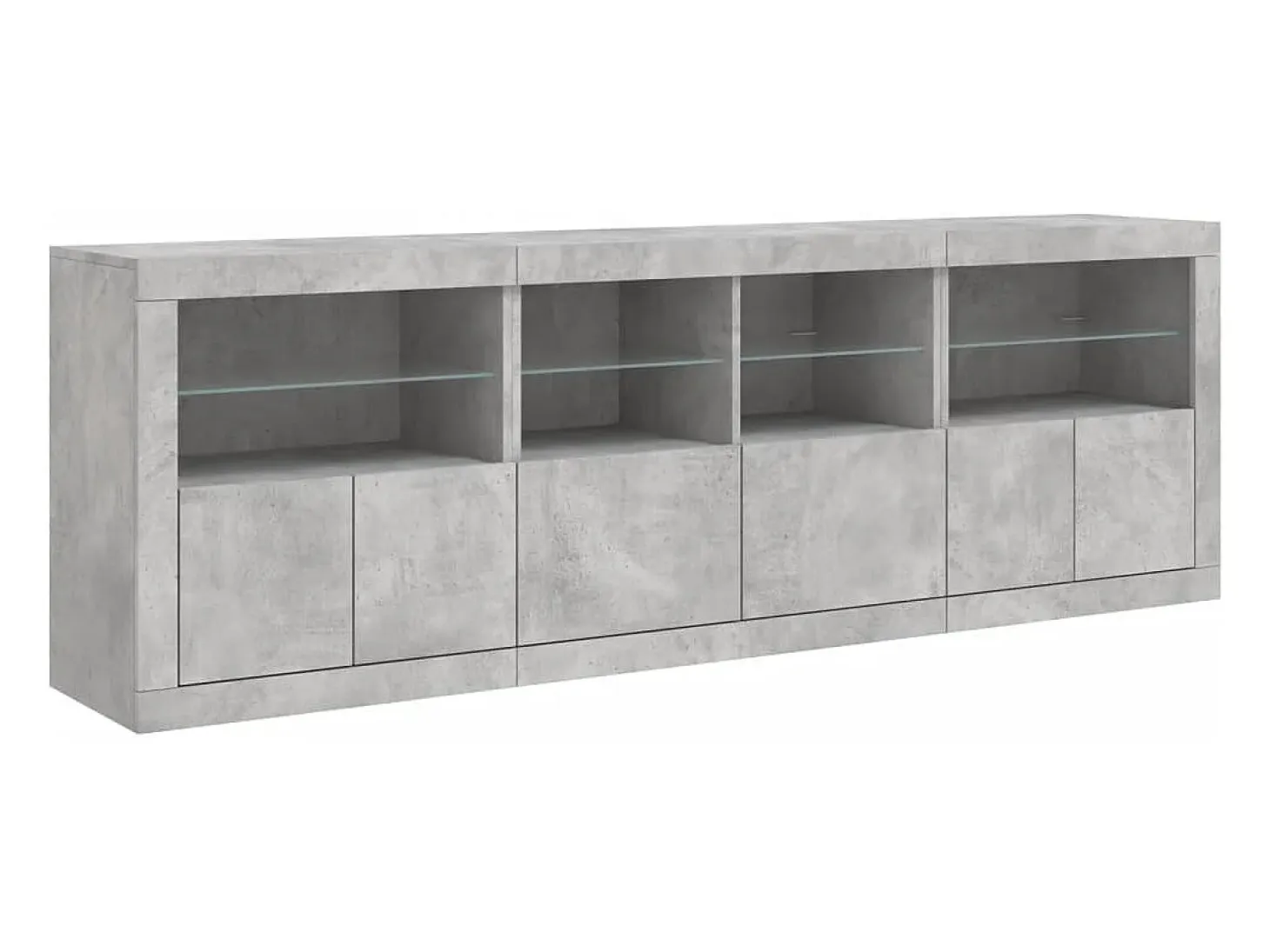 Aparador cómoda cómoda armario mueble organizador cocina salón salón con luces LED 202 x 37 x 67 cm gris 02_0029991