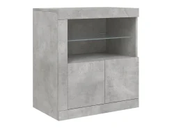 Aparador cómoda cómoda armario mueble organizador cocina salón salón con luces LED 202 x 37 x 67 cm gris 02_0029991