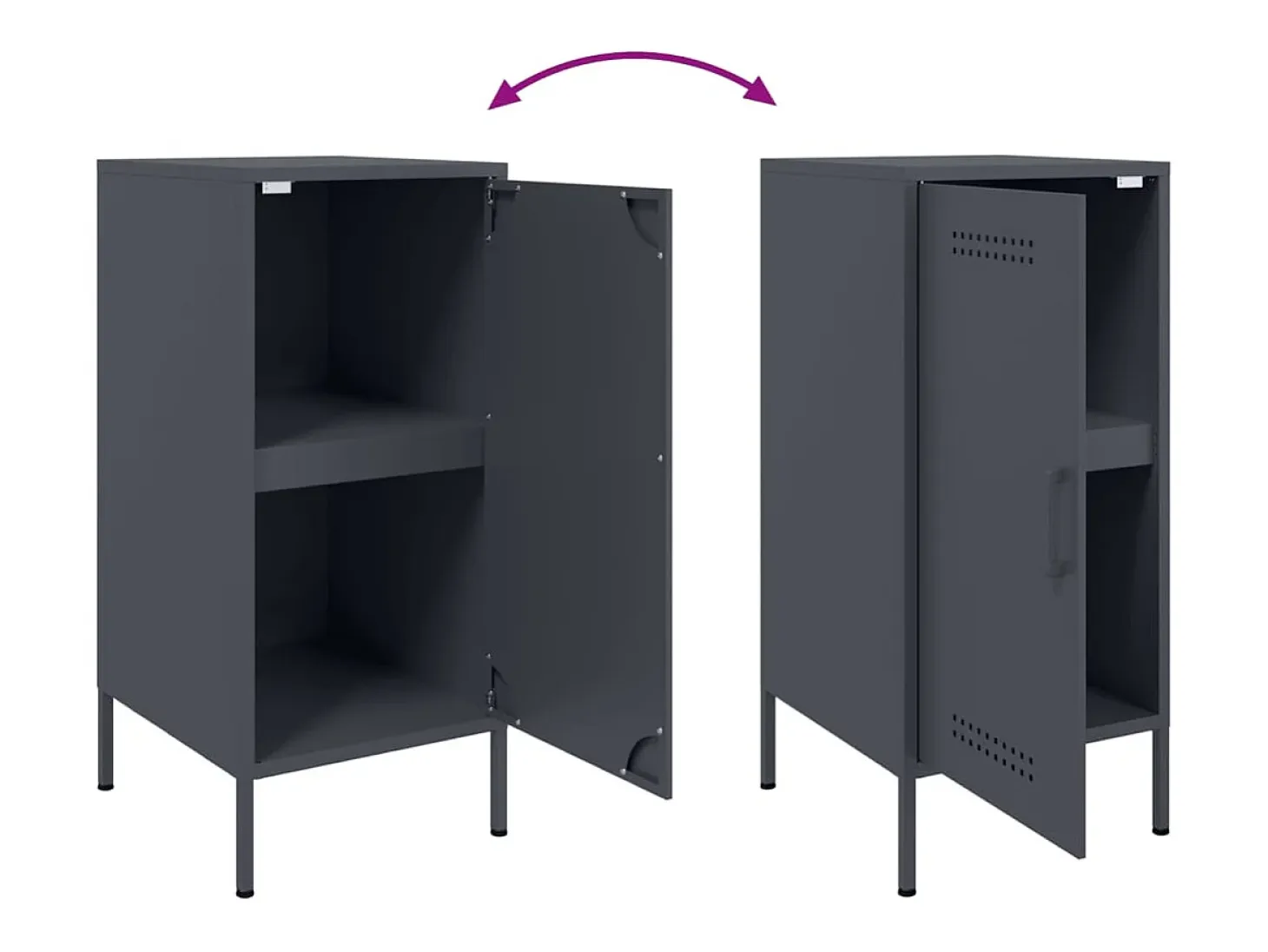 Aparador cómoda cómoda armario mueble organizador cocina salón salón 36 x 39 x 79 cm acero antracita 02_0029695