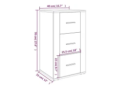 Aparador cómoda cómoda armario unidad de almacenamiento organizador cocina salón salonsonoma 40 x 33 x 70 cm madera contrachapada gris 02_0036353