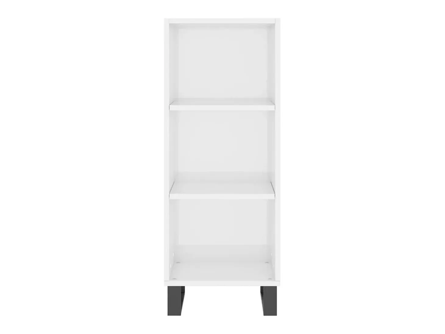 Aparador cómoda cómoda armario mueble organizador cocina salón brillante 34,5 x 32,5 x 90 cm madera contrachapada blanco 02_0030585