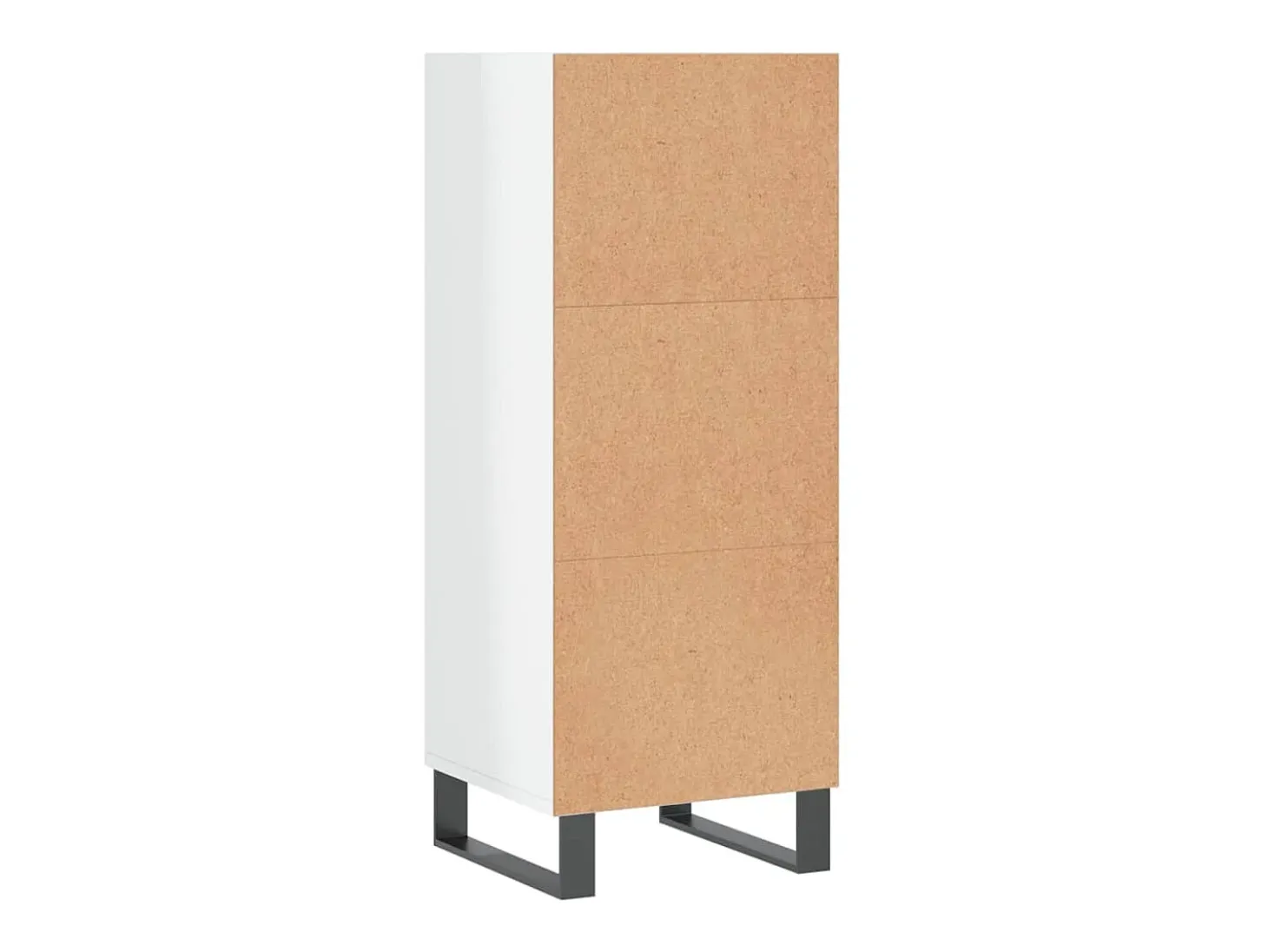 Aparador cómoda cómoda armario mueble organizador cocina salón brillante 34,5 x 32,5 x 90 cm madera contrachapada blanco 02_0030585