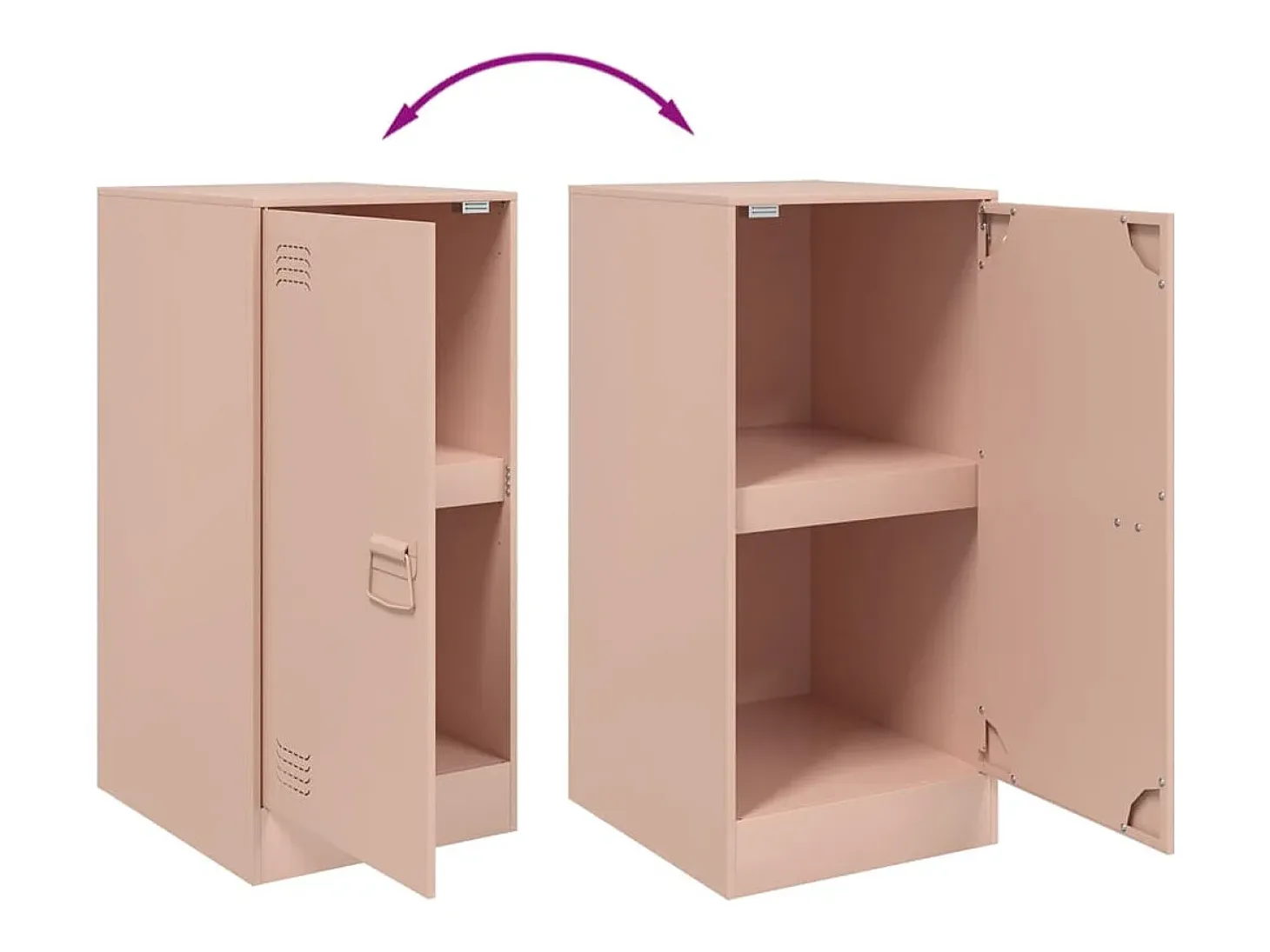 Aparador cómoda cómoda armario mueble organizador cocina salón salón 34,5 x 39 x 73 cm acero rosa 02_0036200