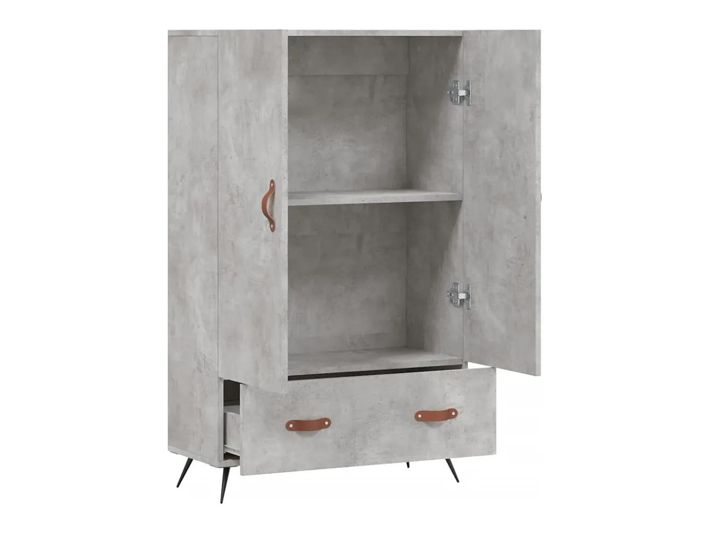 Aparador cómoda cómoda armario mueble organizador cocina salón salón alto 69,5 x 31 x 115 cm madera contrachapada gris 02_0034477