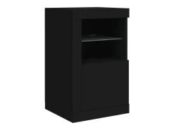 Aparador cómoda cómoda armario mueble organizador cocina salón salón con luces LED 123 x 37 x 67 cm negro 02_0030012