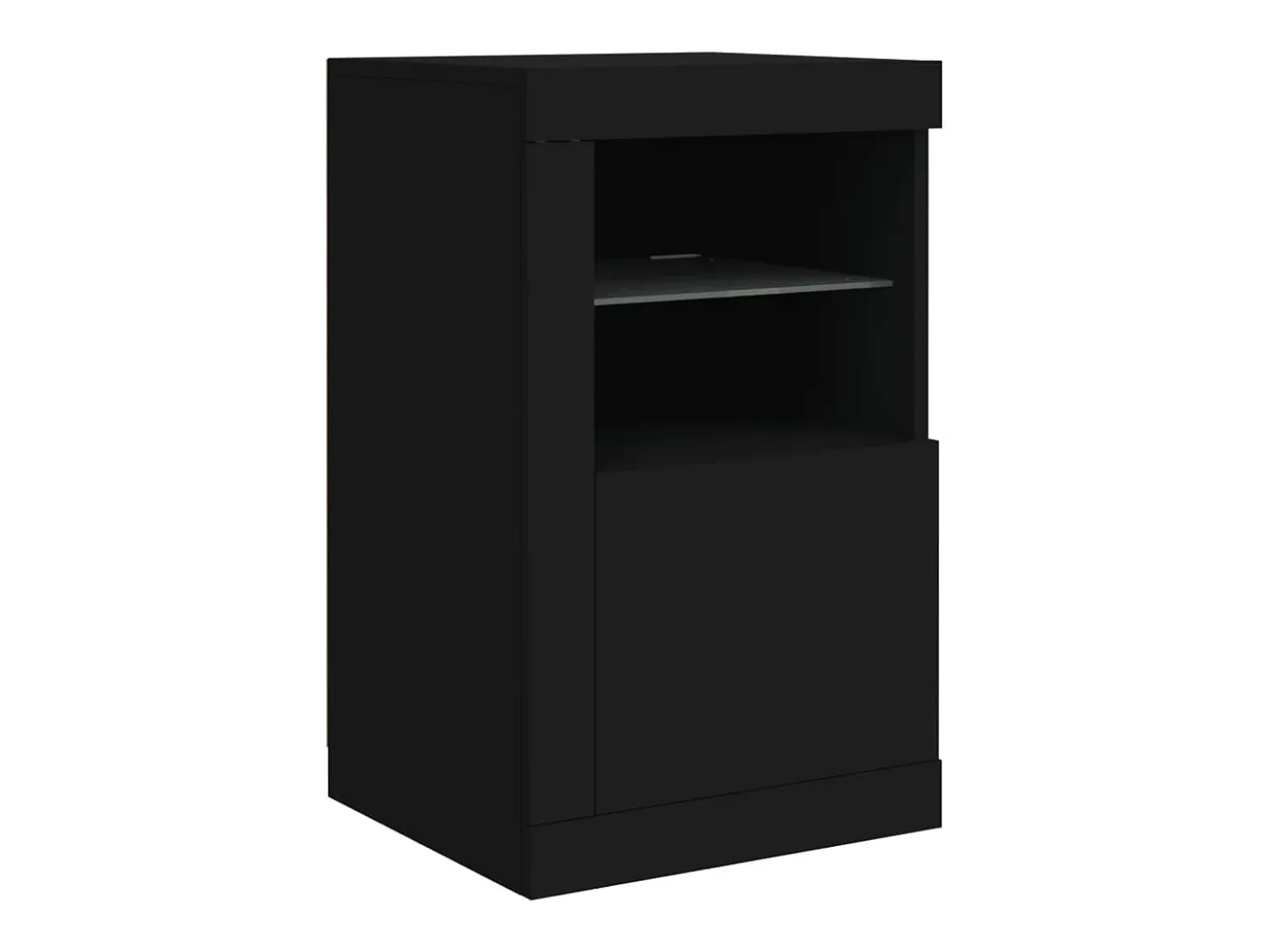 Aparador cómoda cómoda armario mueble organizador cocina salón salón con luces LED 123 x 37 x 67 cm negro 02_0030012
