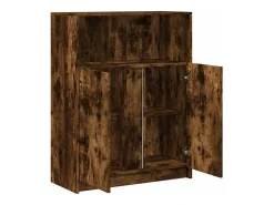 Aparador cómoda cómoda armario mueble organizador cocina salón salón con LED 77 x 34 x 100 cm madera contrachapada marrón 02_0029783