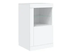 Aparador cómoda cómoda armario mueble organizador cocina salón salón con luces LED 163 x 37 x 67 cm blanco 02_0029835
