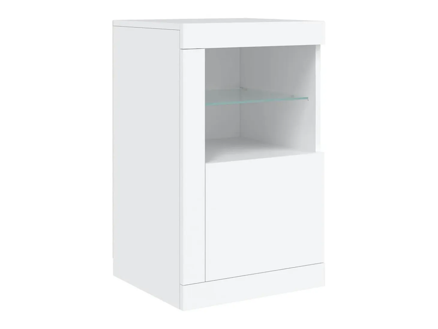 Aparador cómoda cómoda armario mueble organizador cocina salón salón con luces LED 163 x 37 x 67 cm blanco 02_0029835