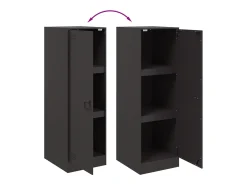 Aparador cómoda cómoda armario mueble organizador cocina salón salón 34,5 x 39 x 107 cm acero negro 02_0035915