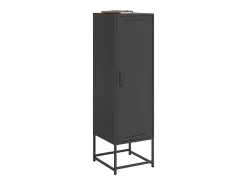 Aparador cómoda cómoda armario mueble organizador cocina salón salón alto 36 x 39 x 123 cm acero negro 02_0034915