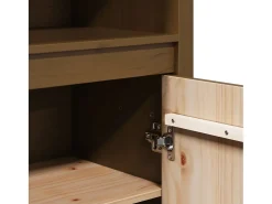 Aparador cómoda cómoda armario mueble organizador cocina salón salón alto 80 x 35 x 154 cm madera maciza de pino marrón 02_0034759