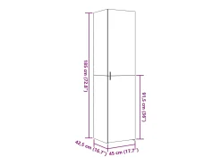 Aparador cómoda cómoda armario mueble organizador cocina salón salón alto Sonoma 45 x 42,5 x 185 cm madera contrachapada gris 02_0035368