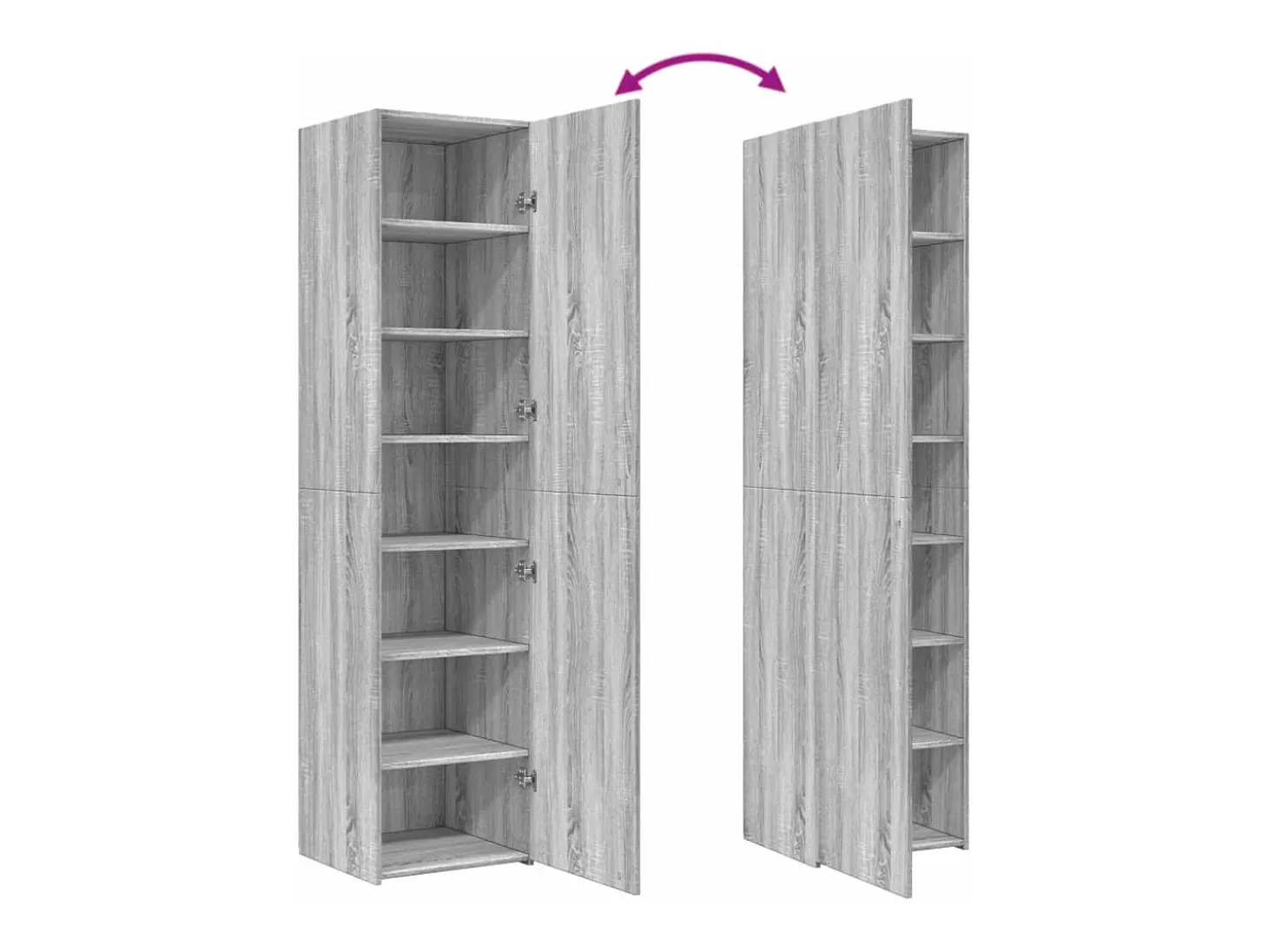 Aparador cómoda cómoda armario mueble organizador cocina salón salón alto Sonoma 45 x 42,5 x 185 cm madera contrachapada gris 02_0035368