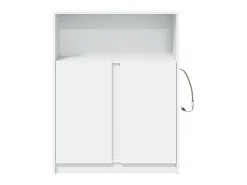Aparador Cómoda Cómoda Armario Organizador Cocina Salón Salón con LED 77 x 34 x 100 cm Madera contrachapada blanca 02_0029775