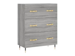 Aparador cómoda cómoda armario mueble organizador cocina salón salón alto Sonoma 69,5 x 34 x 180 cm madera contrachapada gris 02_0035480