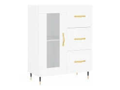 Aparador cómoda cómoda armario mueble organizador cocina salón salón alto 69,5 x 34 x 180 cm madera contrachapada blanco 02_0032552