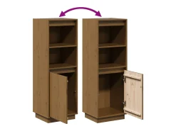 Aparador cómoda cómoda armario mueble organizador cocina salón salón alto 37 x 34 x 110 cm madera maciza de pino marrón 02_0034753