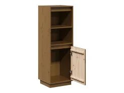 Aparador cómoda cómoda armario mueble organizador cocina salón salón alto 37 x 34 x 110 cm madera maciza de pino marrón 02_0034753