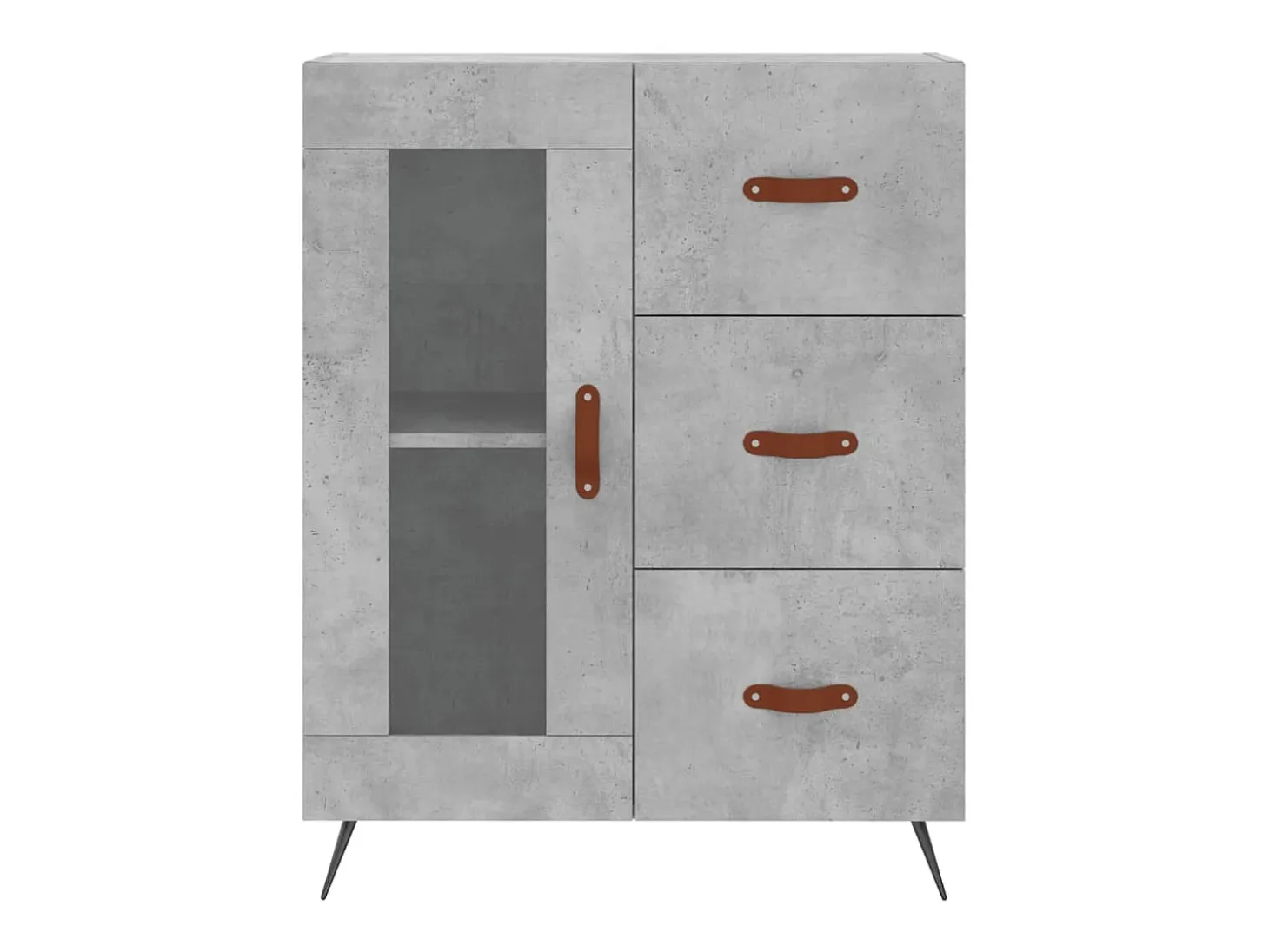 Aparador cómoda cómoda armario mueble organizador cocina salón salón alto 69,5 x 34 x 180 cm madera contrachapada gris 02_0034615