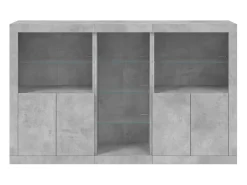 Aparador cómoda cómoda armario mueble organizador cocina salón salón con luces LED 162 x 37 x 100 cm gris 02_0029979