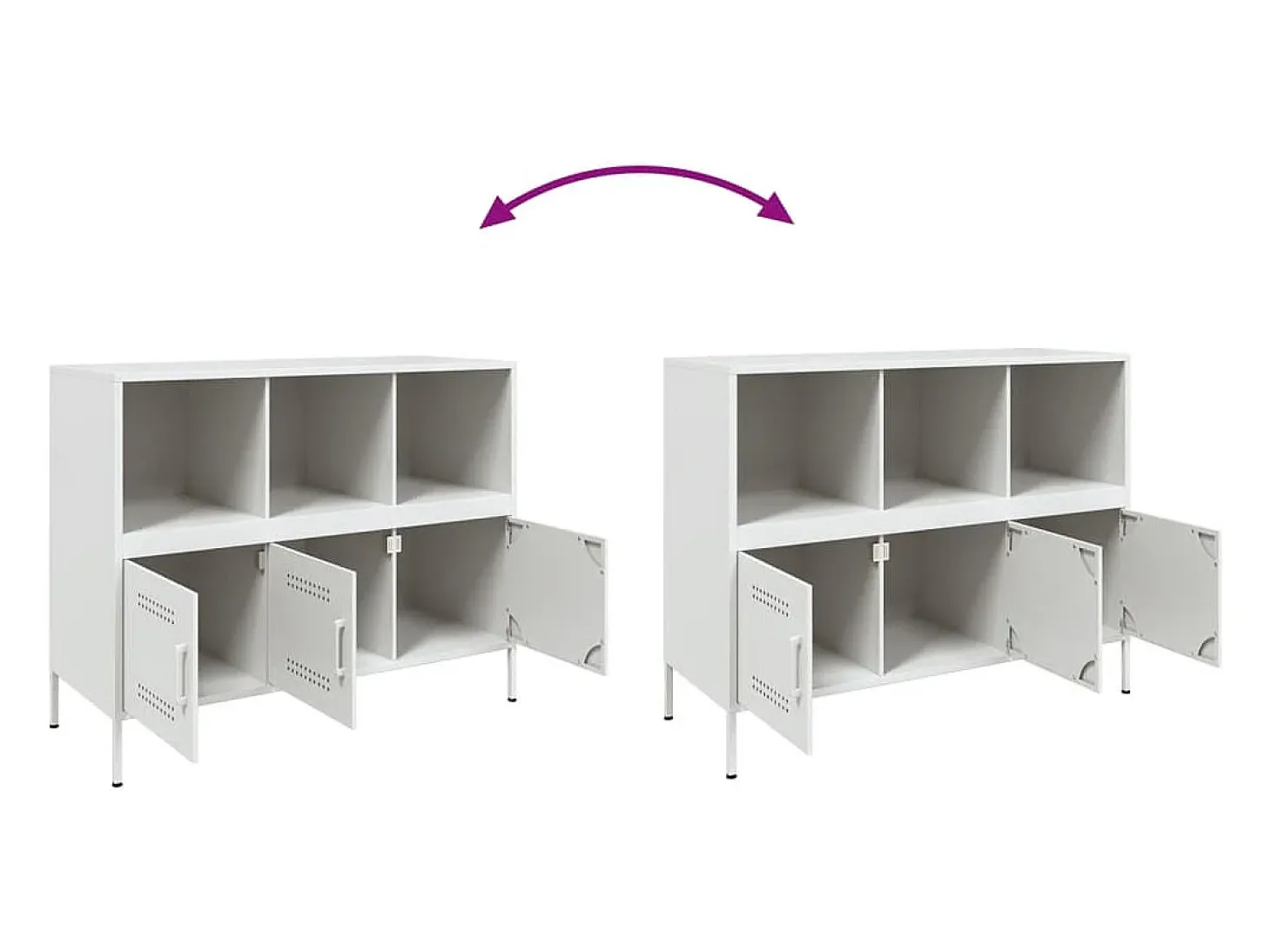Aparador cómoda cómoda armario mueble organizador cocina salón salón 100,5 x 39 x 79 cm acero blanco 02_0030149