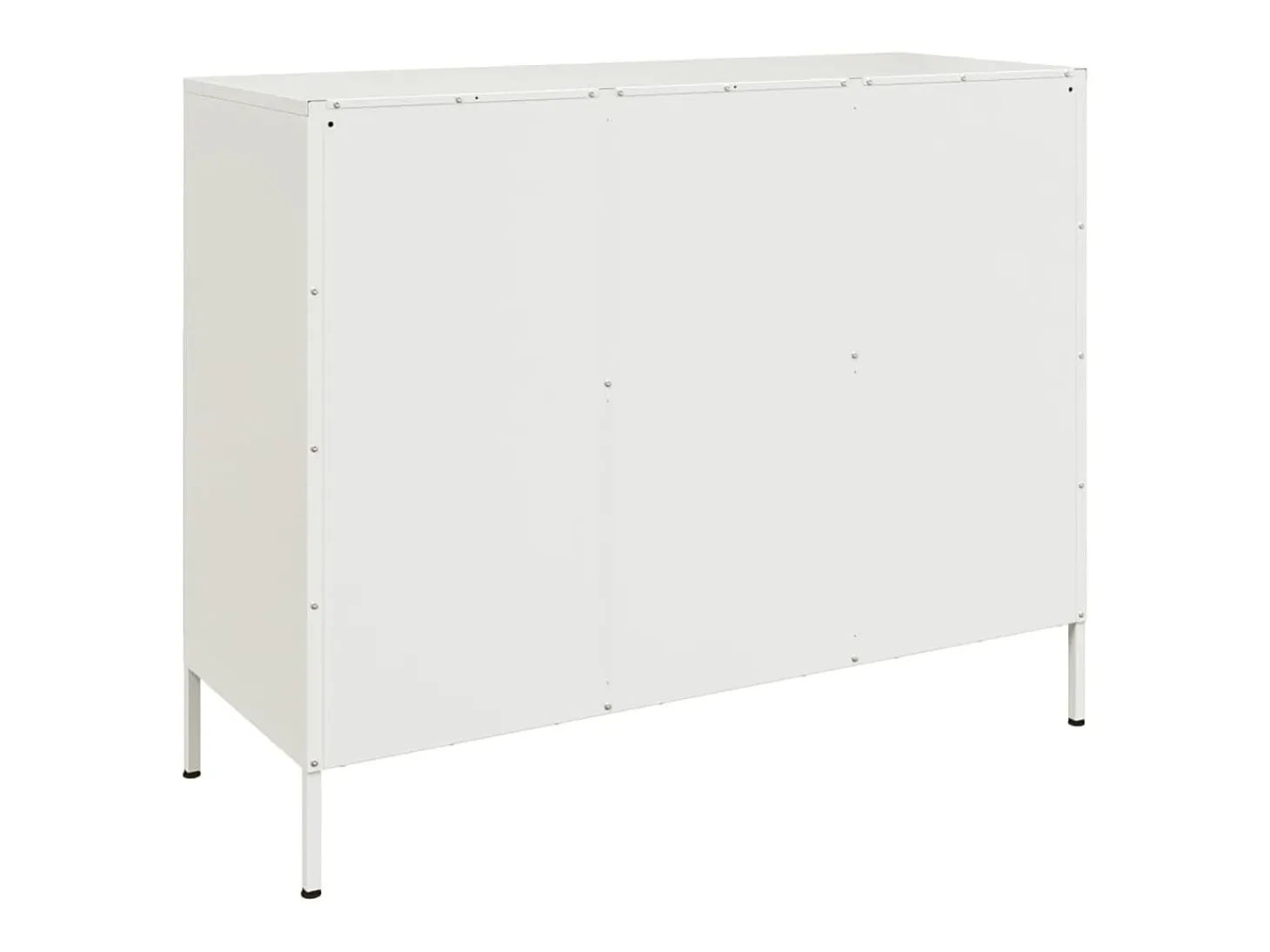 Aparador cómoda cómoda armario mueble organizador cocina salón salón 100,5 x 39 x 79 cm acero blanco 02_0030149