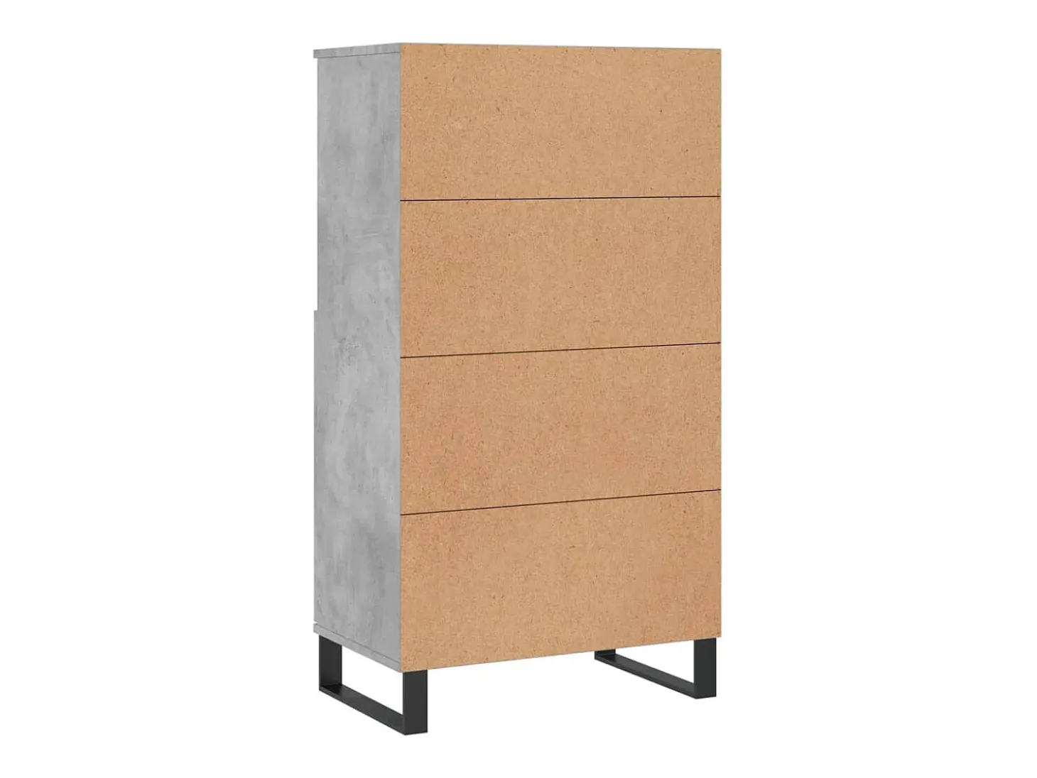 Aparador cómoda cómoda armario mueble organizador cocina salón salón alto 60 x 36 x 110 cm madera contrachapada gris 02_0034458