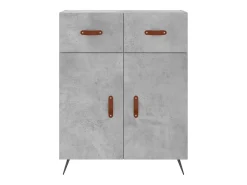Aparador cómoda cómoda armario mueble organizador cocina salón salón alto 69,5 x 34 x 180 cm madera contrachapada gris 02_0034598