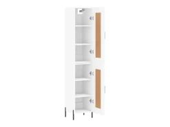 Aparador cómoda cómoda armario mueble organizador cocina salón salón alto 34,5 x 34 x 180 cm madera contrachapada blanco 02_0032265