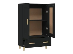 Aparador cómoda cómoda armario mueble organizador cocina salón salón alto 70 x 31 x 115 cm madera contrachapada negro 02_0035121